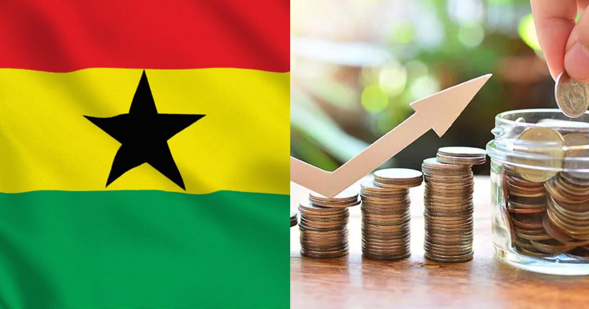 Ghanaian flag waving with modern city skyline and construction representing development and investment opportunities