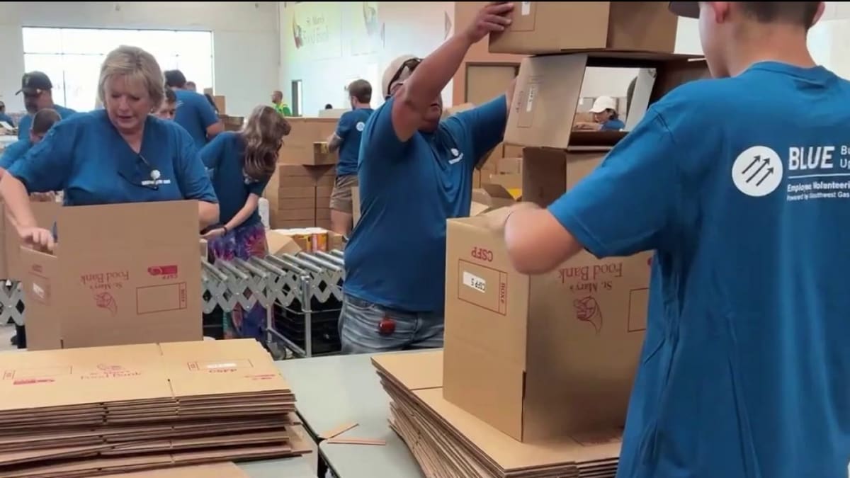 Food Bank Volunteers Pack Boxes During Busy Summer Season - Image 2