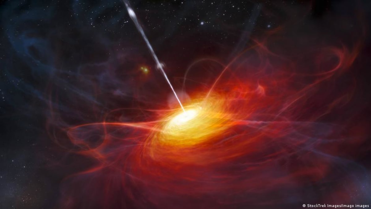 Ancient quasars marked in space showing their locations relative to the Milky Way galaxy