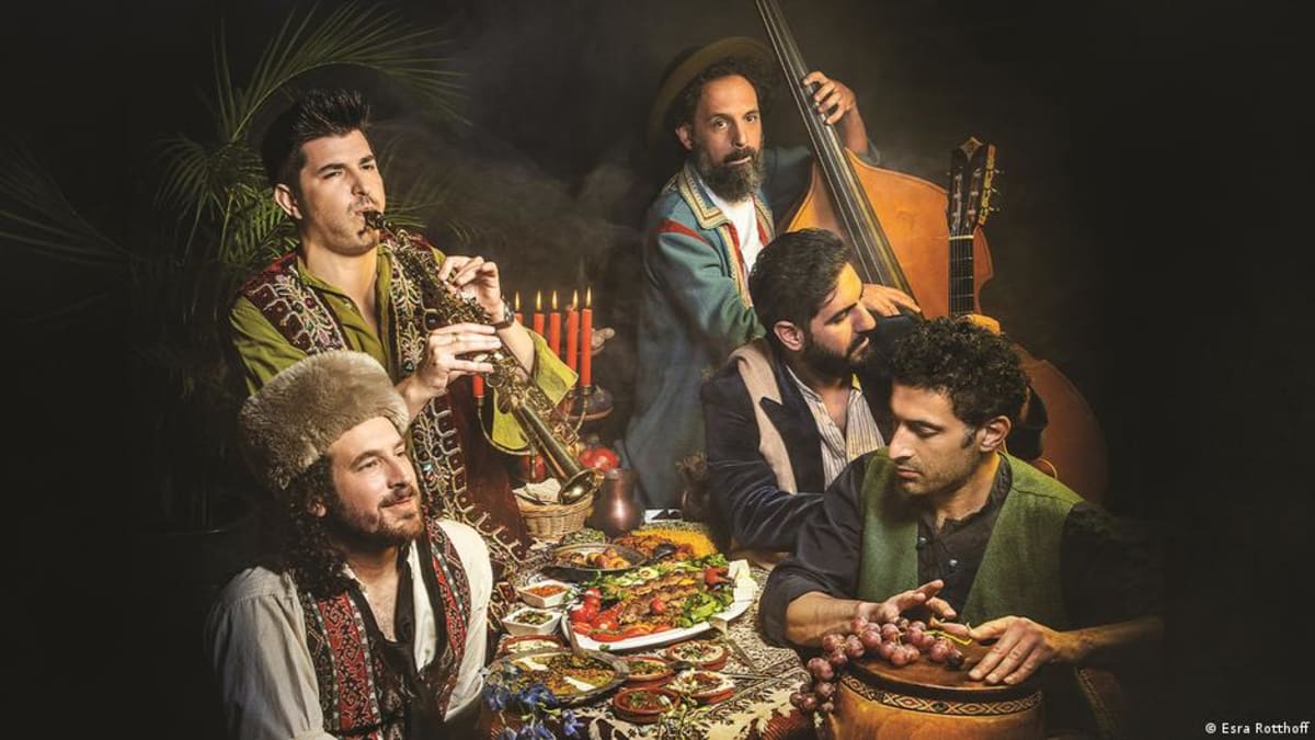 Iranian and Israeli musicians performing together as part of Berlin-based ensemble Sistanagila