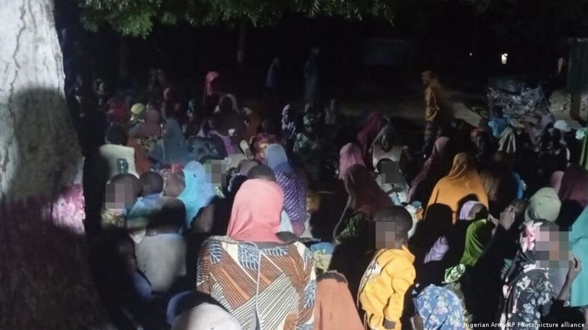 Nigerian military personnel during rescue operation in mountainous terrain of northeastern Borno state