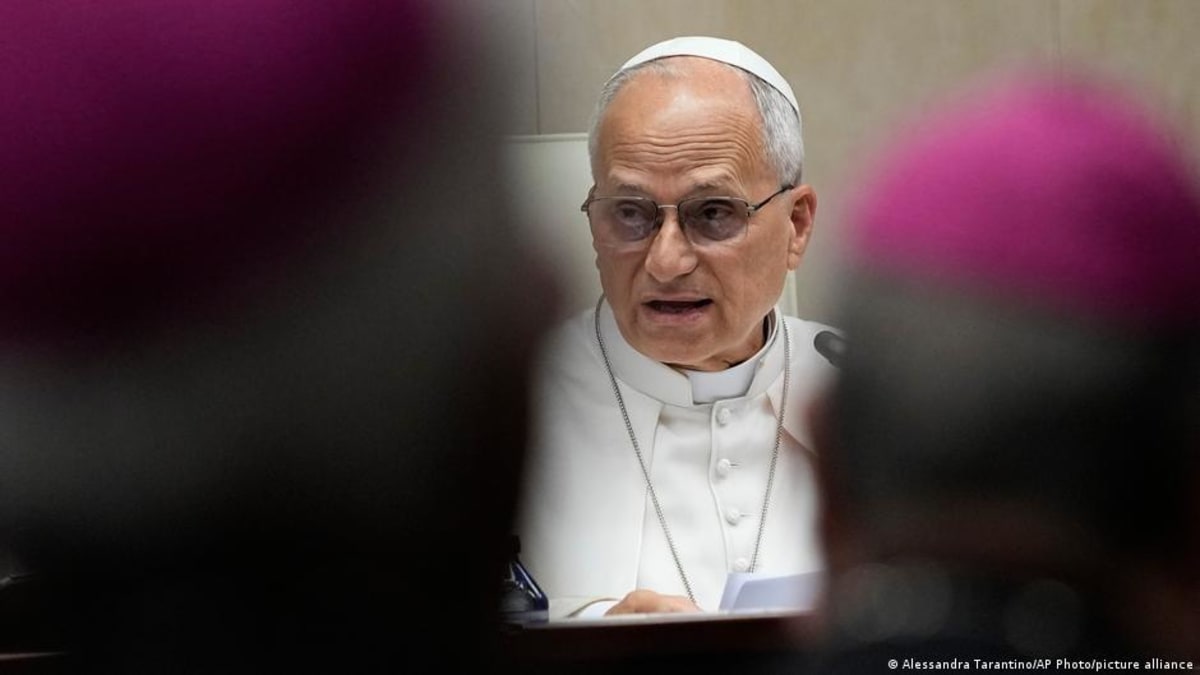 ** Pope Leo XIV addressing Spanish Episcopal Conference during historic visit to Madrid