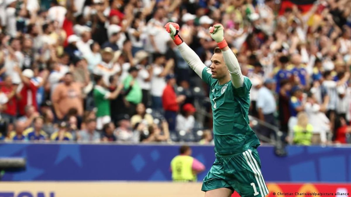 Manuel Neuer in Germany's goalkeeper kit during 2026 World Cup training session