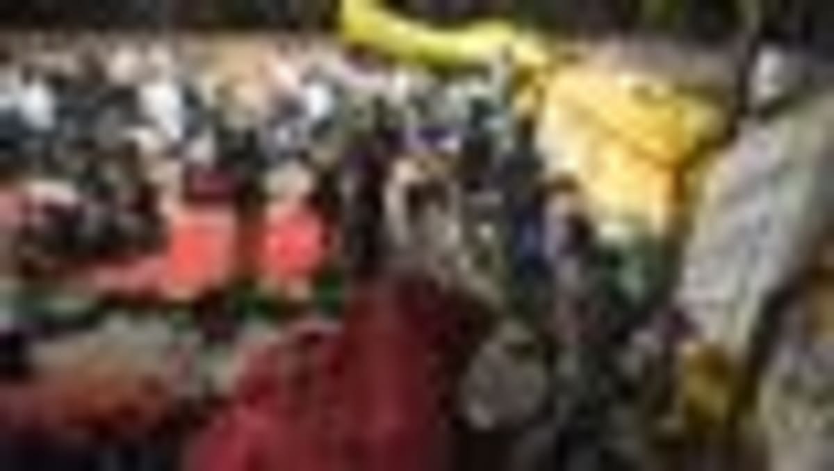 Young Indian protesters holding satirical signs at demonstration in New Delhi streets