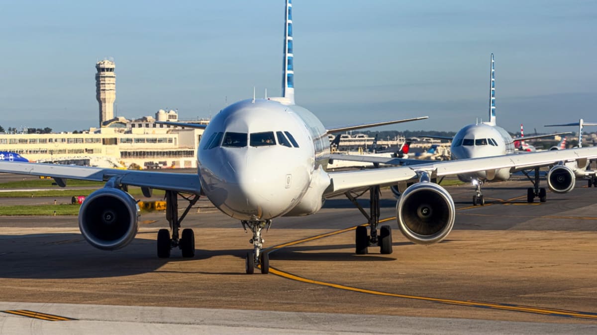 Air traffic control tower at Ronald Reagan Washington National Airport in Arlington, Virginia
