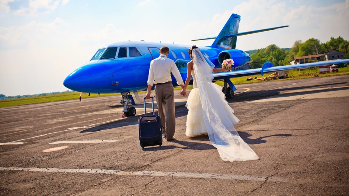 Southwest Airlines plane interior where couple celebrated impromptu wedding with passengers