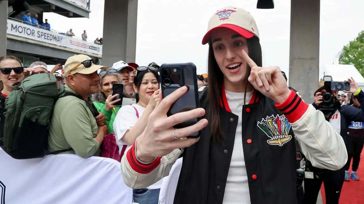 Caitlin Clark walks the red carpet at Indianapolis Motor Speedway during Indy 500 festivities