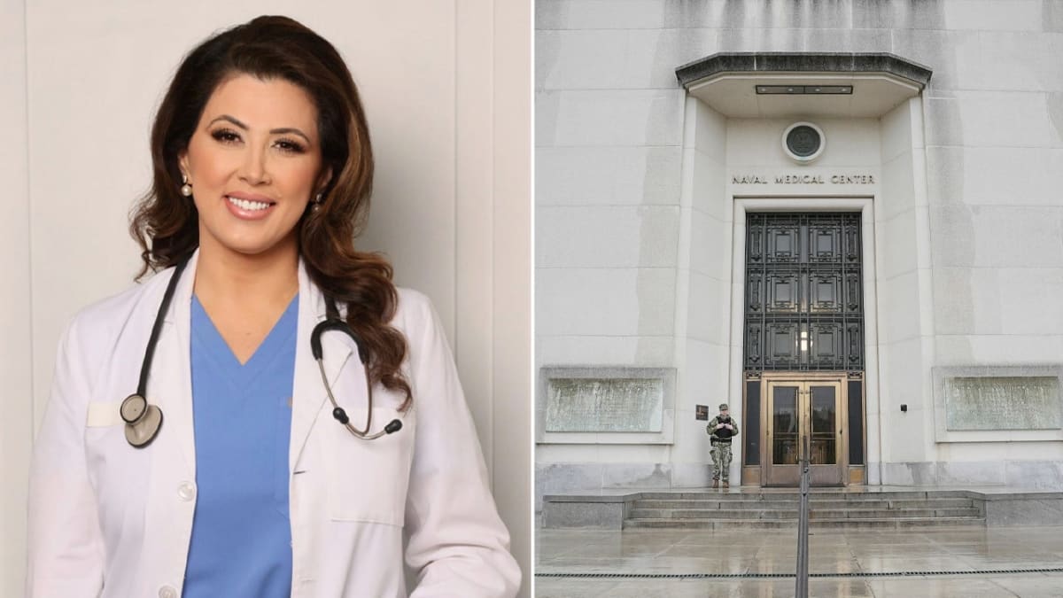 Dr. Janette Nesheiwat in medical setting, caring for veterans at Walter Reed Medical Center