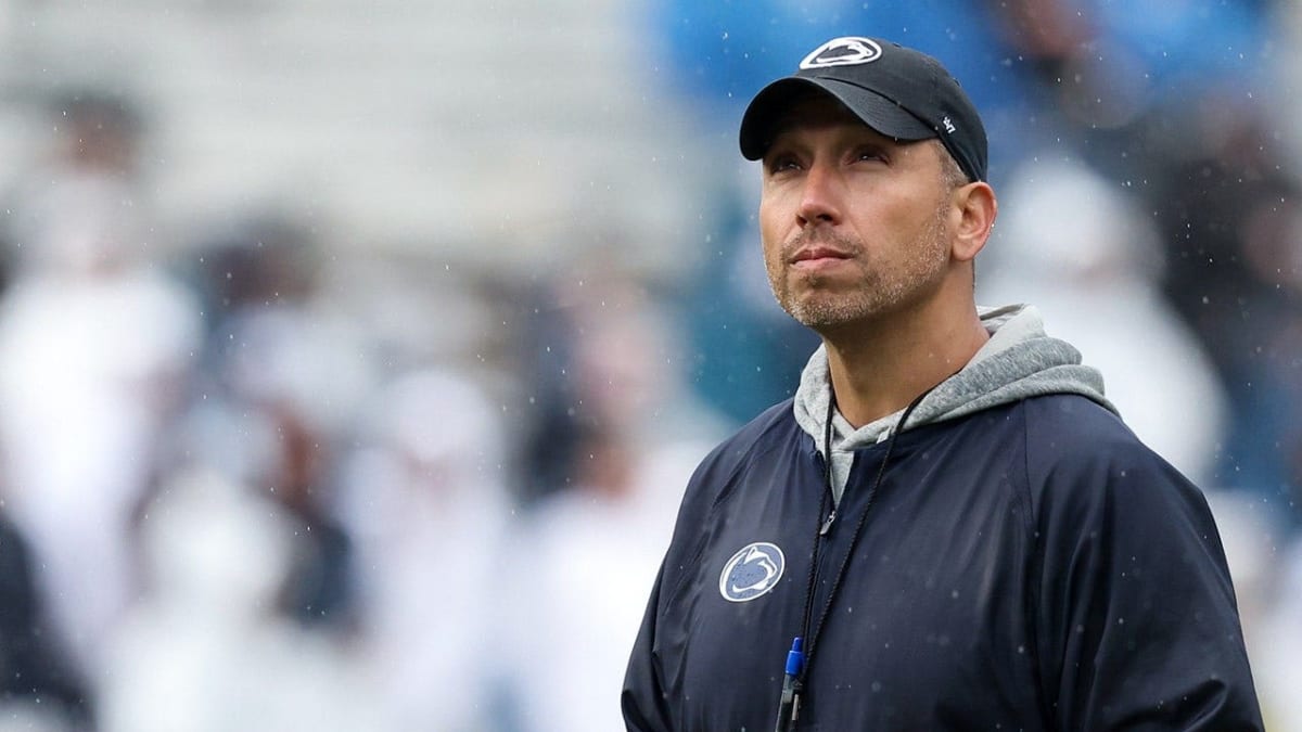 Penn State head coach Matt Campbell on field during spring game at Beaver Stadium