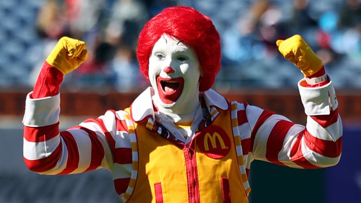 Ronald McDonald Sings National Anthem at Baseball Game