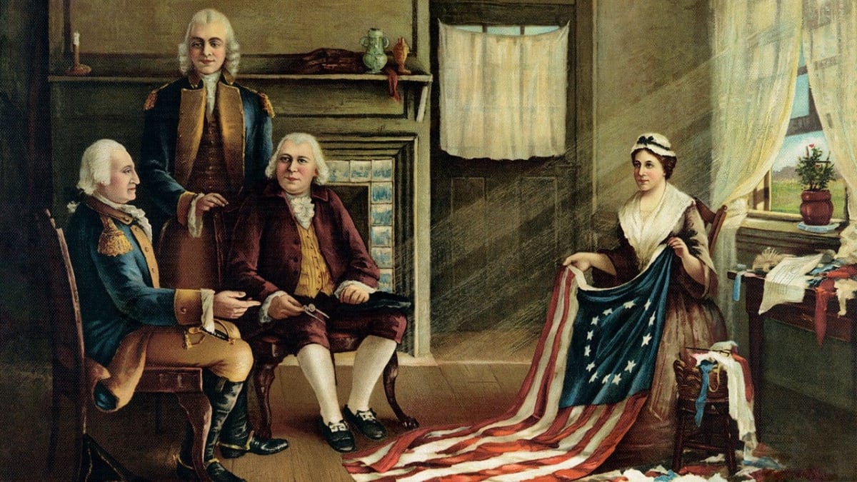 Historic family Bible opened to show aged pages with handwritten notes from colonial era