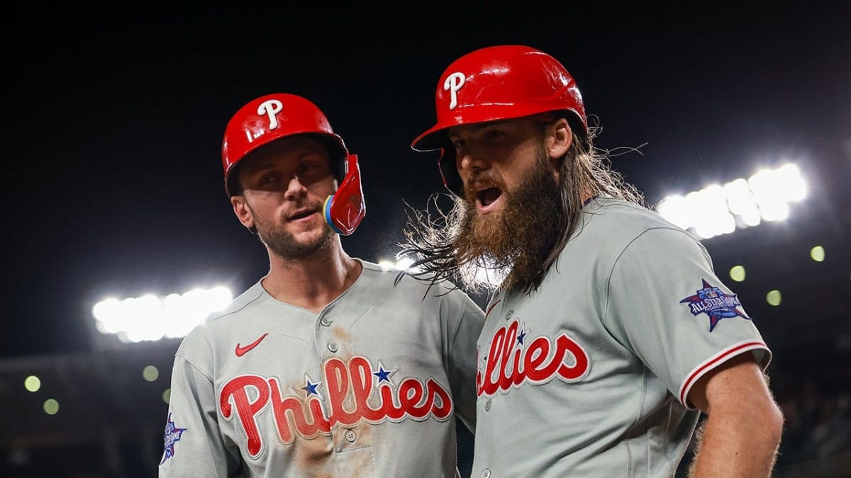 Bryson Stott celebrates three-run homer during Phillies dramatic ninth inning comeback at Nationals Park