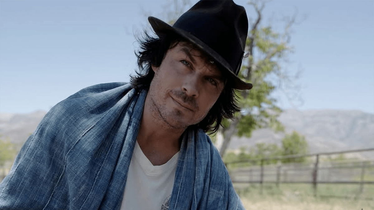 Actor Ian Somerhalder standing on farmland, having left Hollywood for regenerative agriculture advocacy