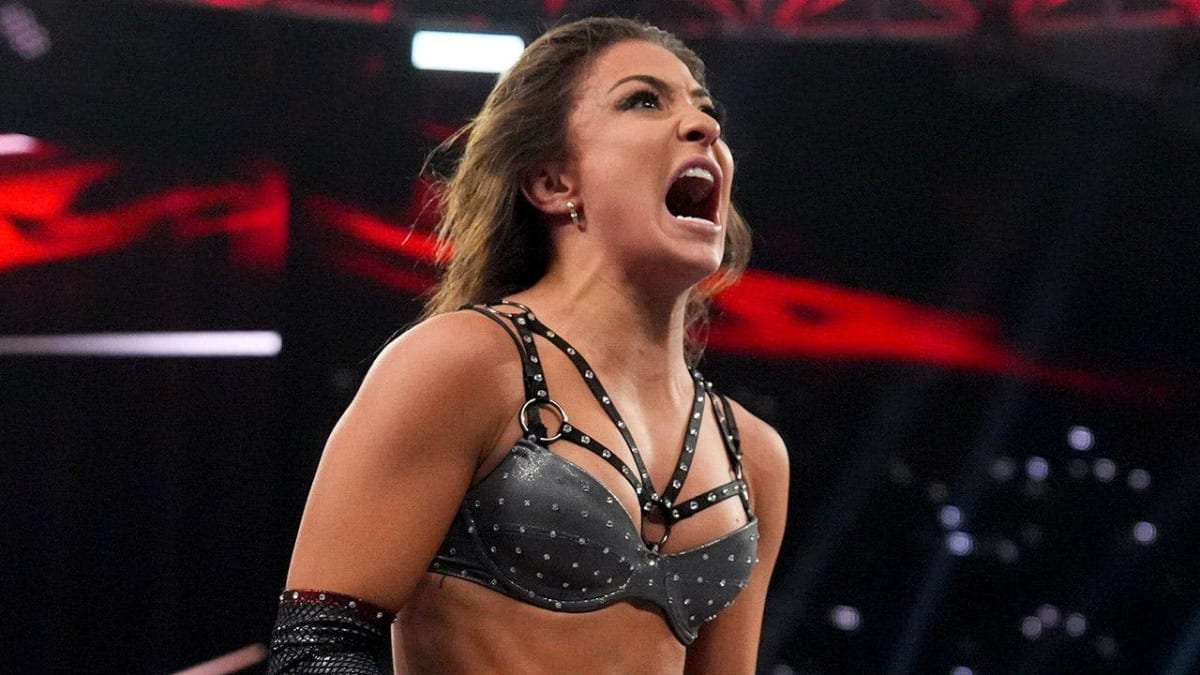 Kendal Grey celebrates with NXT Women's Championship belt at WWE Performance Center