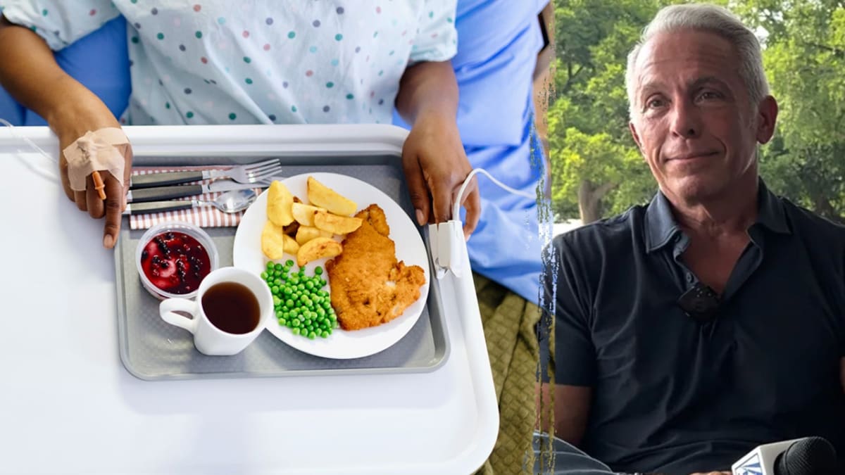 Michelin-star chef Geoffrey Zakarian discussing hospital food transformation at Great American State Fair
