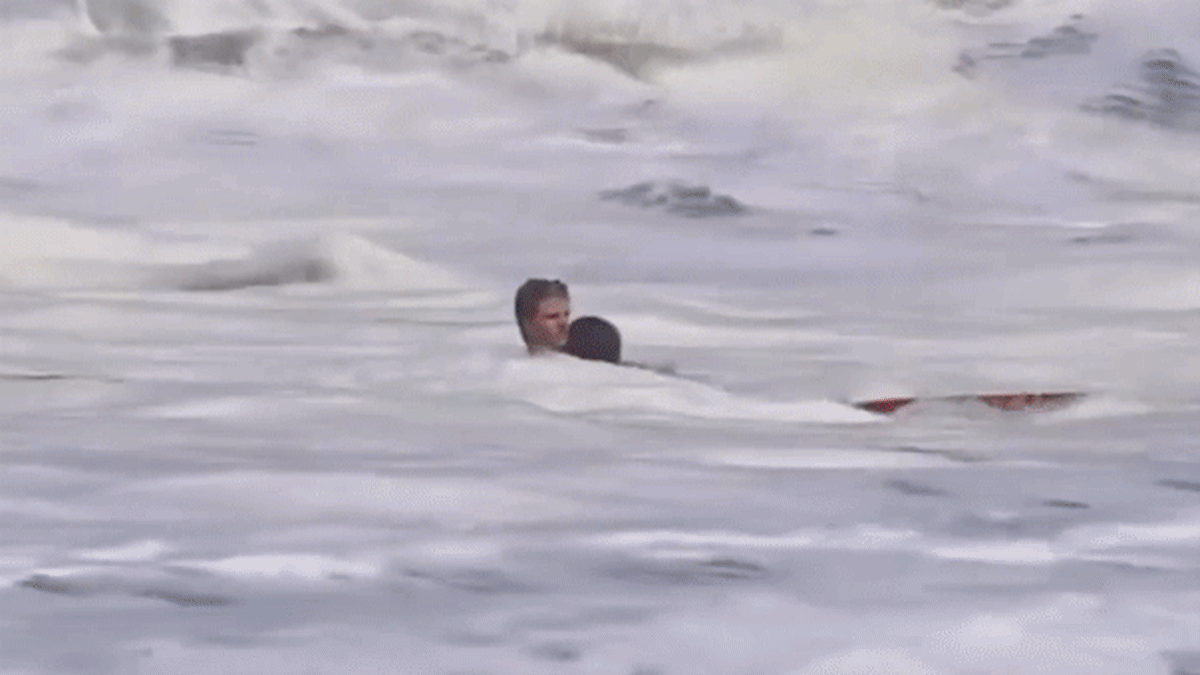 Teen Lifeguard Battles Monster Waves to Save 10-Year-Old