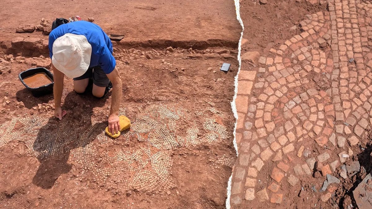 Ancient Roman Villa With Stunning Mosaic Found in Devon