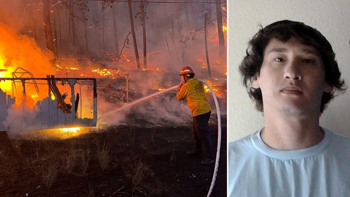 ** Rural Washington property with smoke visible in distance during wildfire response efforts