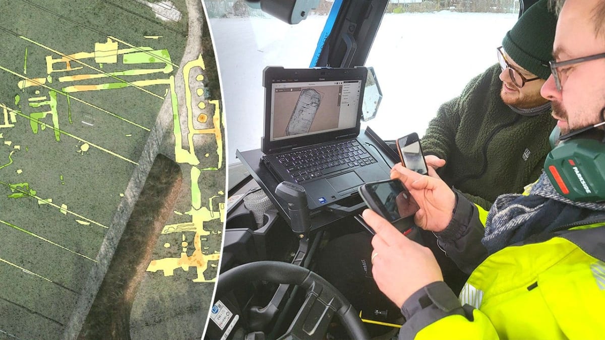 Ground-penetrating radar scan showing the underground remains of medieval St. Clare's Convent in Denmark