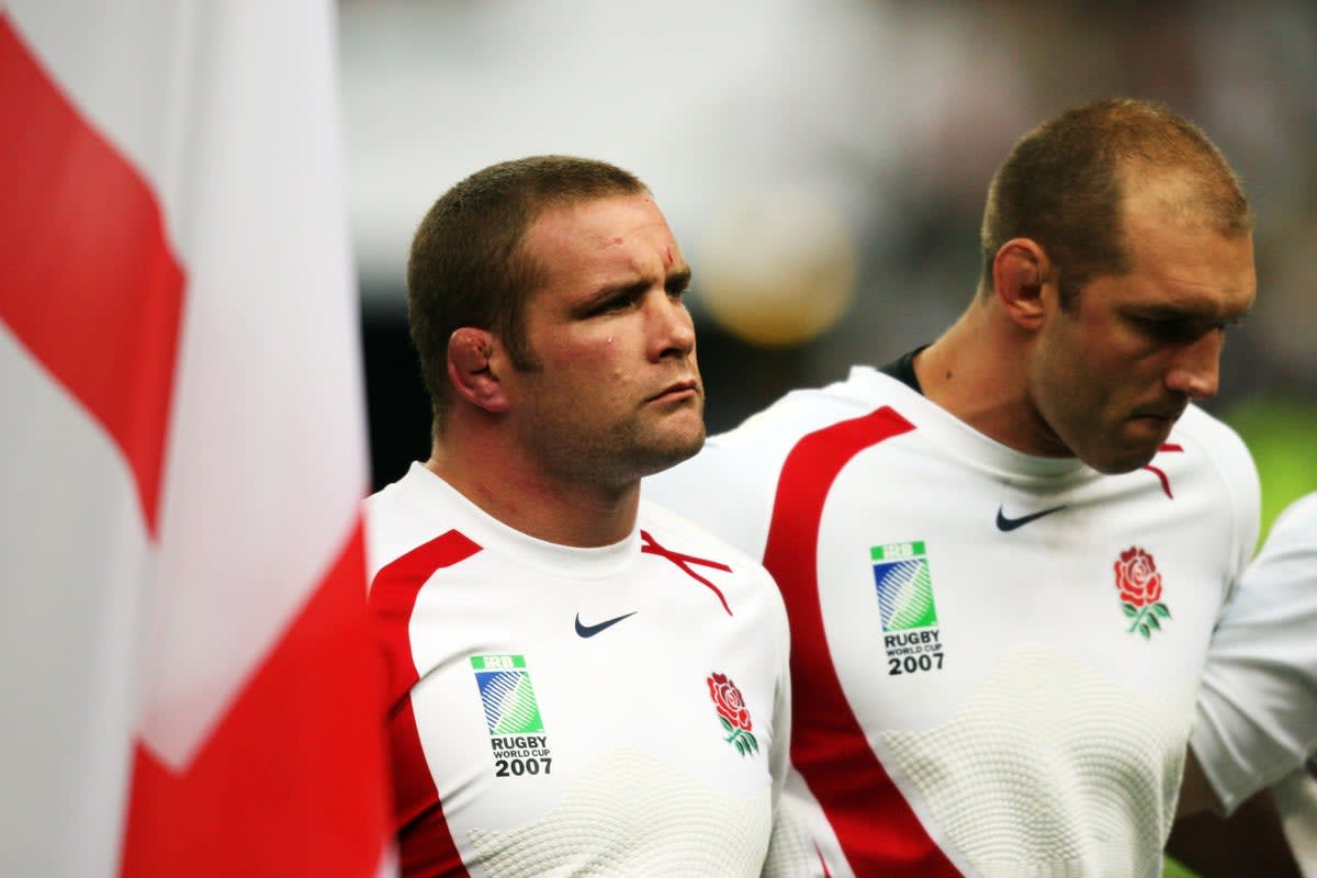 Phil Vickery in England rugby uniform during his playing career