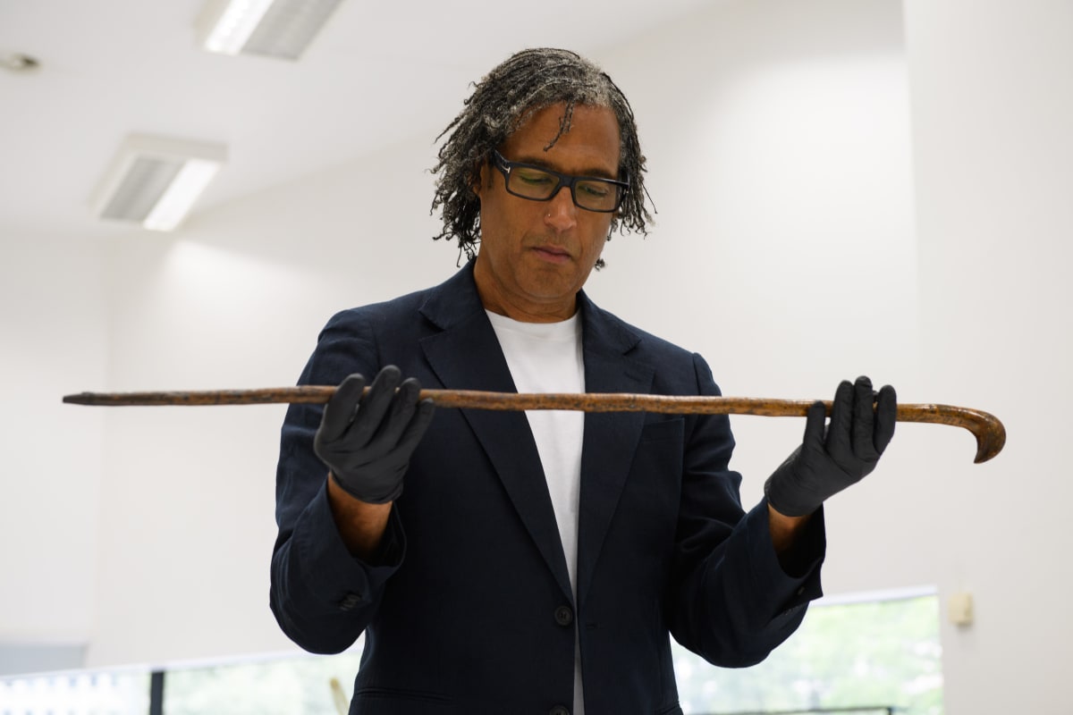 Historian David Olusoga discussing the rediscovered story of Peterloo Massacre survivor William Cheatham