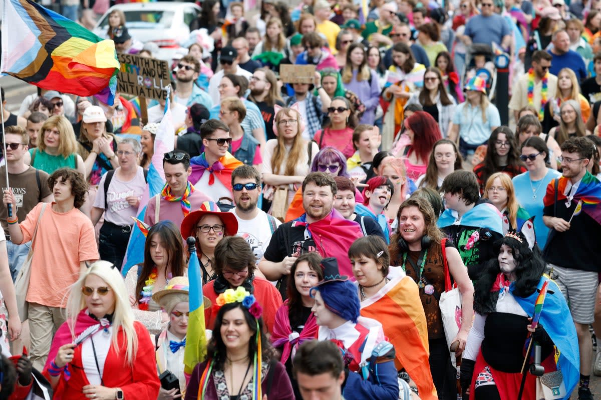Rainbow Dudes LGBT support group meeting space in Glasgow, Scotland showing inclusive community gathering