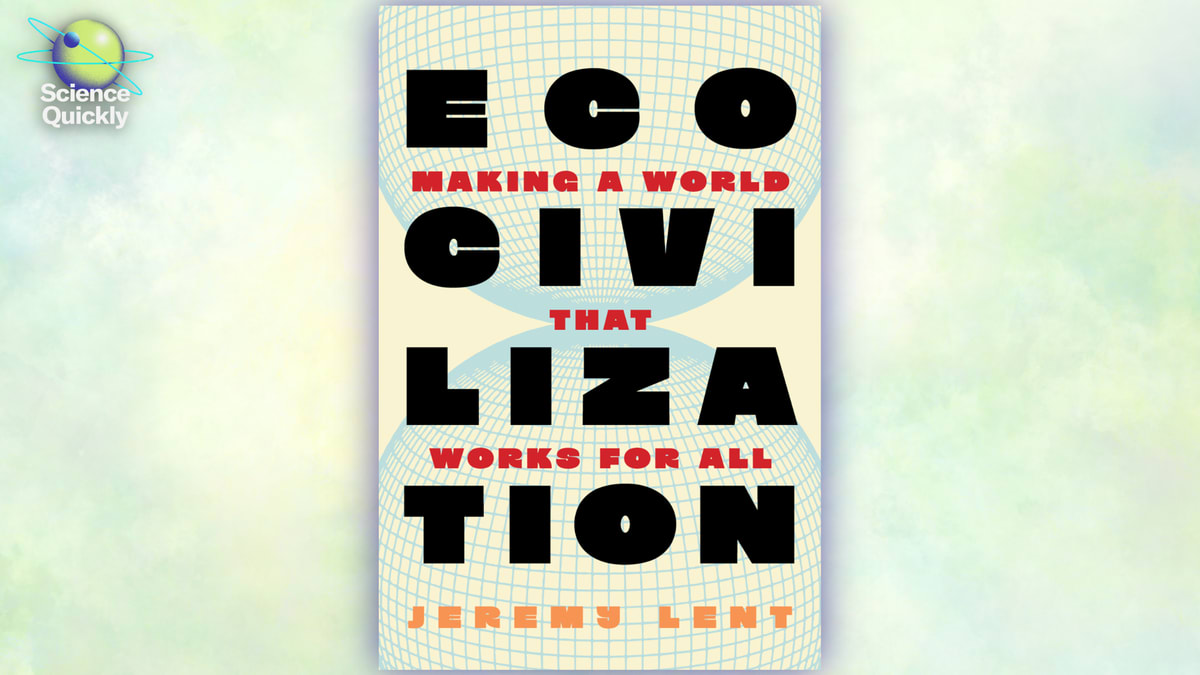Book cover with interconnected natural elements symbolizing cooperation and ecological harmony in human society