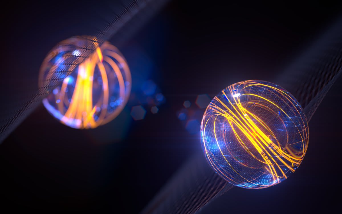 Cone-shaped glass solar concentrator funneling sunlight into quantum computing crystal outdoors