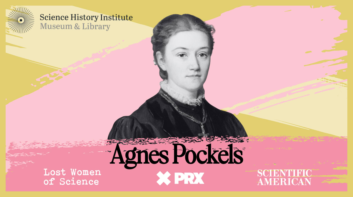 ** Historical composite showing Agnes Pockels and scientific equipment from the 19th century surface science research