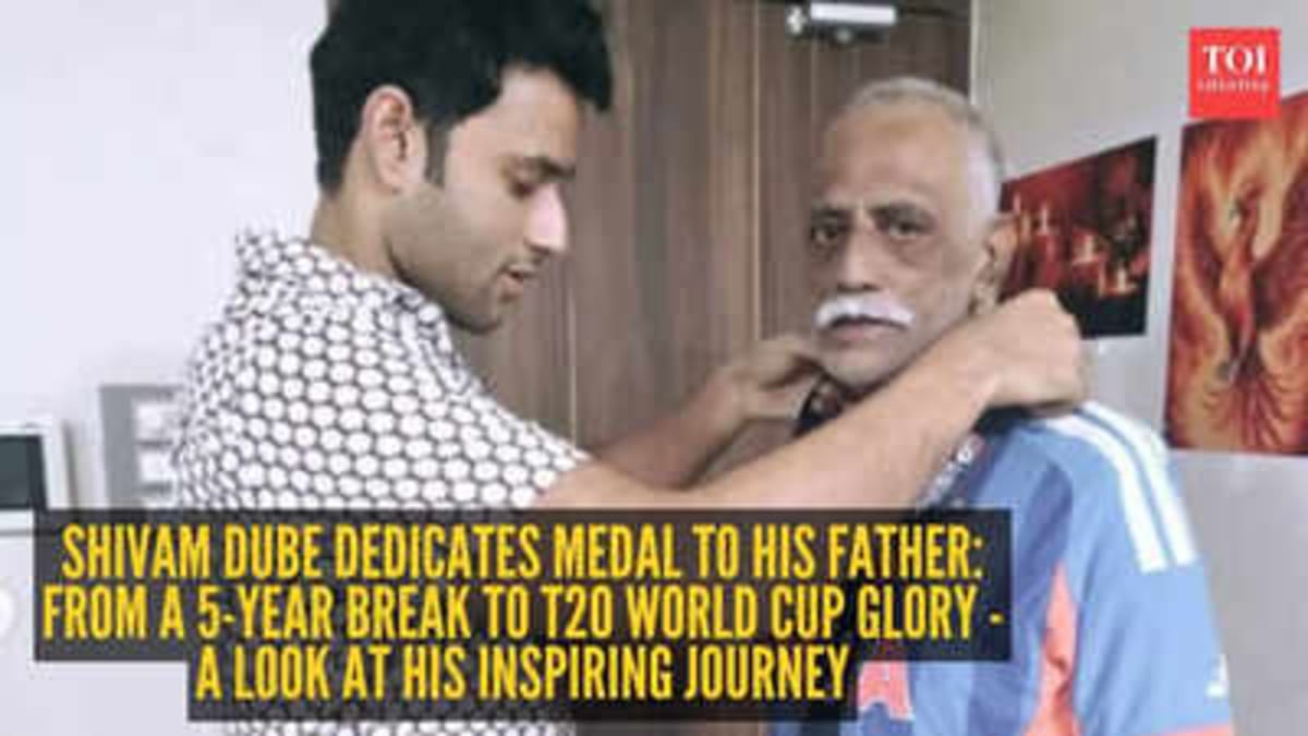 Cricketer Shivam Dube Gifts World Cup Medal to His Father - Image 2