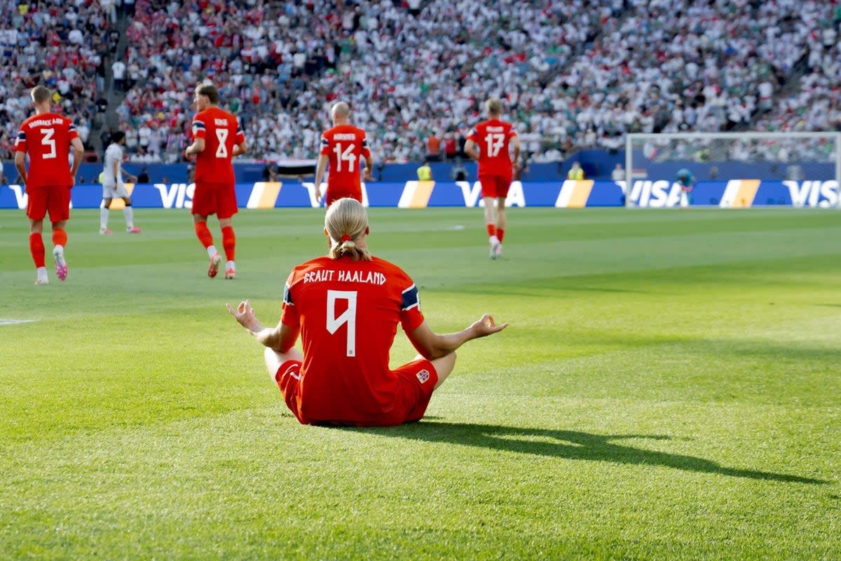 Haaland Scores Twice in First Ever World Cup Match for Norway