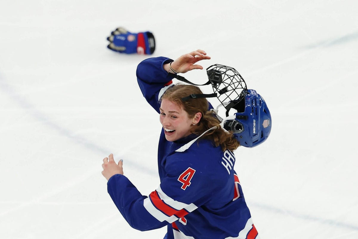 Caroline Harvey celebrating after being selected first overall in 2026 PWHL Draft