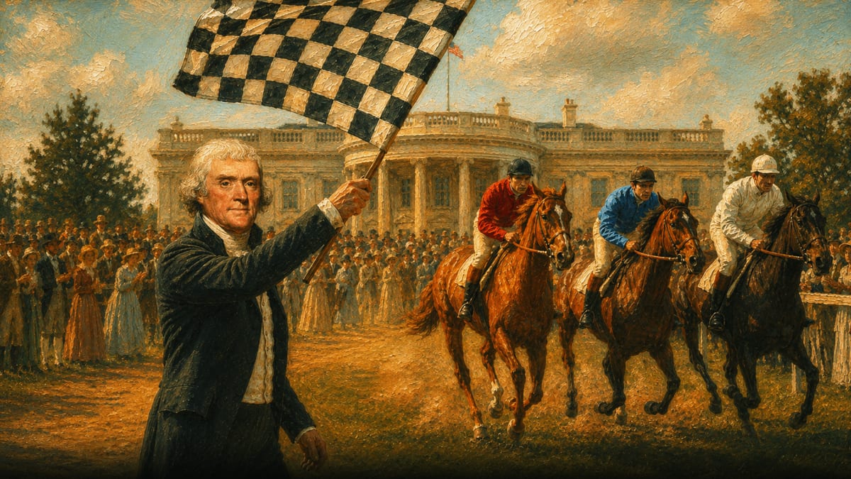 United States Capitol building visible along Freedom 250 Grand Prix racing track outside National Gallery