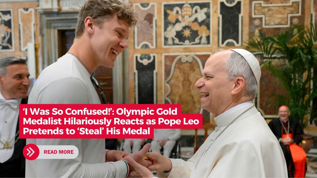 Pope Leo Jokingly 'Steals' Italian Skier's Gold Medal - Image 2