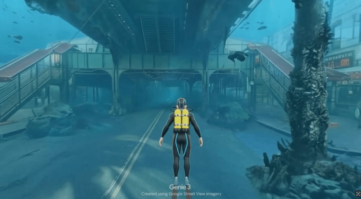 Digital simulation showing an interactive street view environment with customizable weather and perspectives
