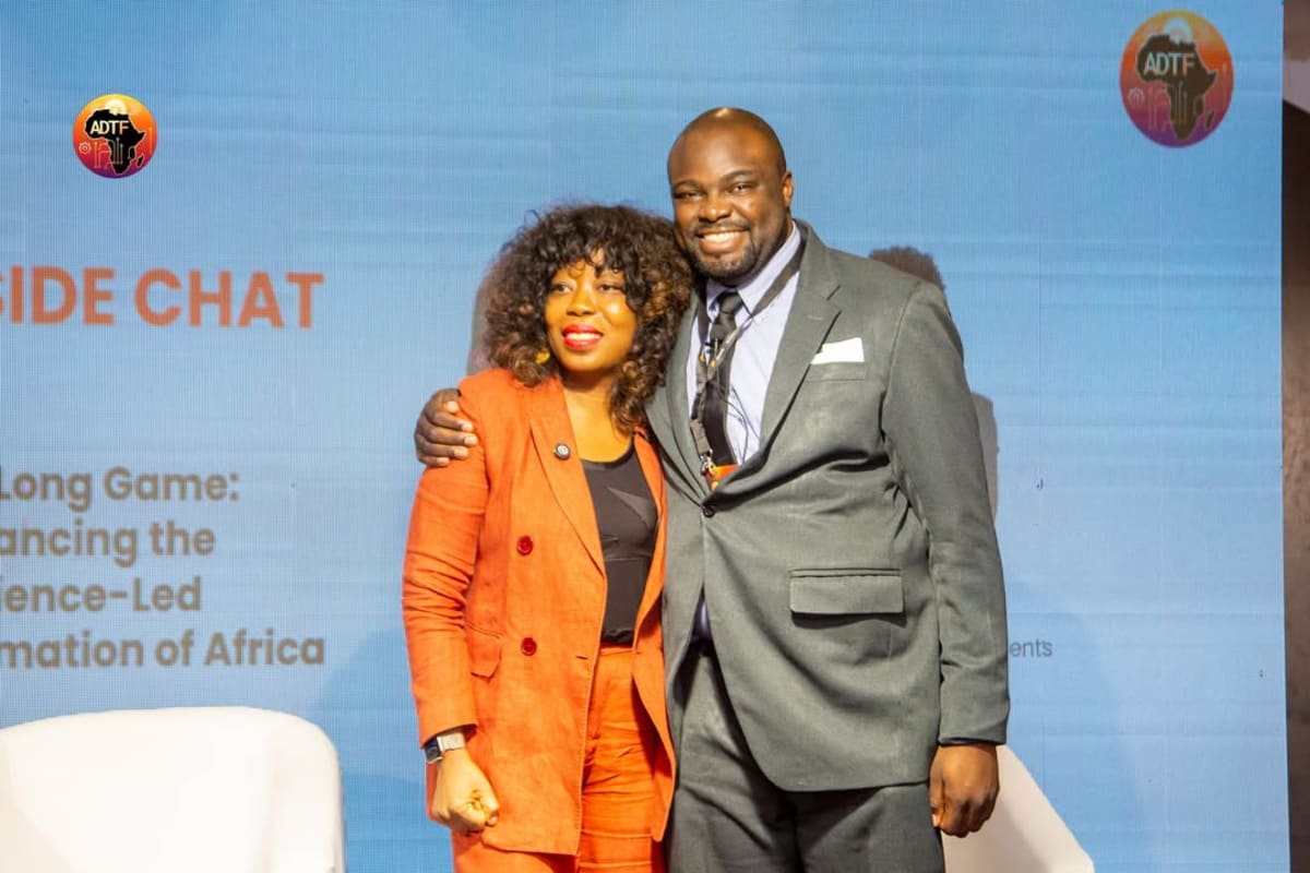 Adia Sowho and Iyin Aboyeji speaking on stage at Africa Deep Tech Conference 2026