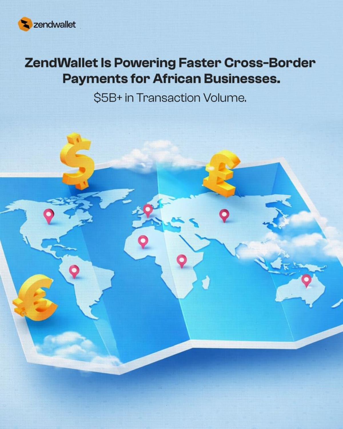 Digital payment interface showing international money transfer across African continent to global partners