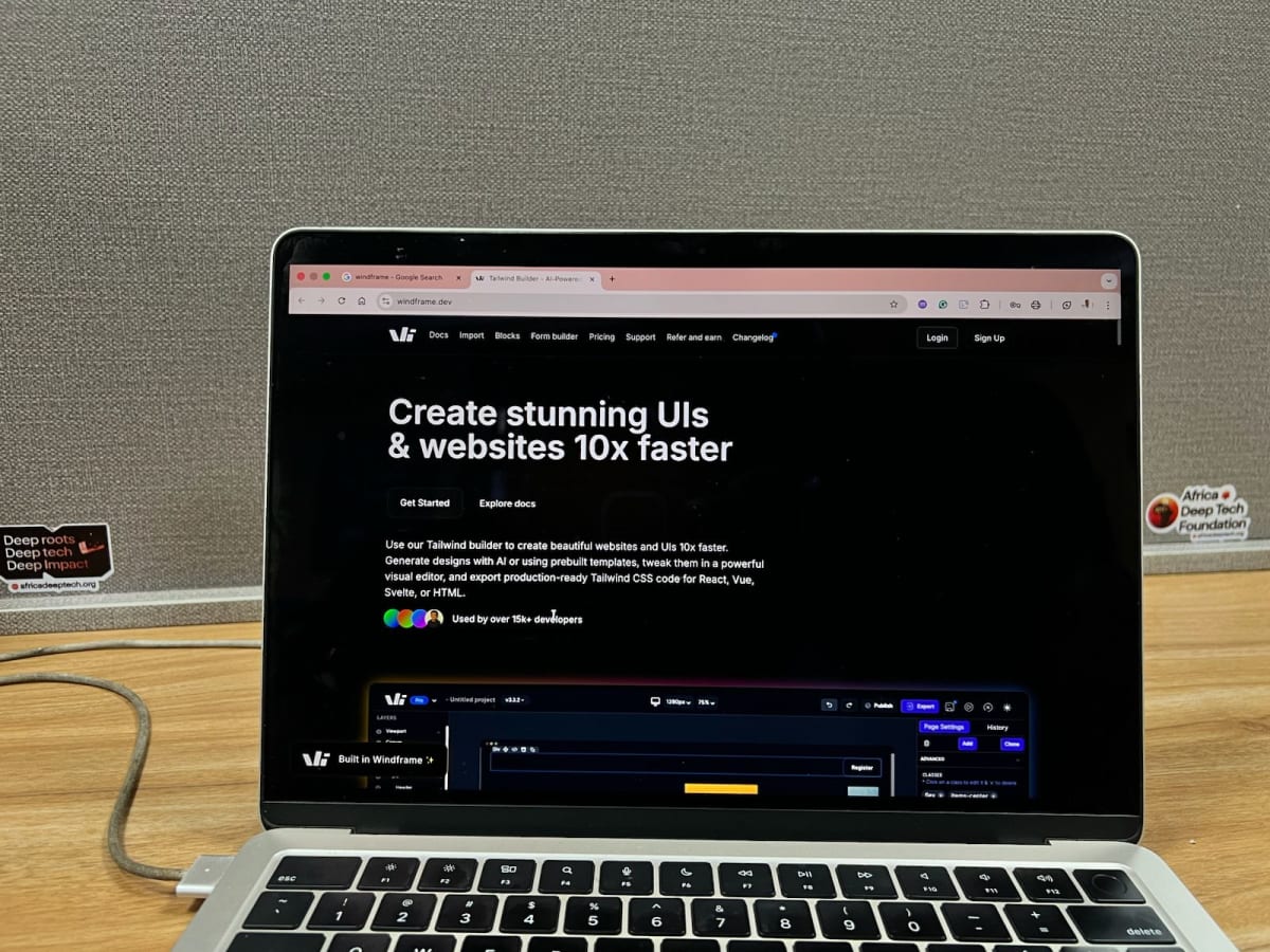 Nigerian software developer Sampson Ovuoba, founder of the AI-powered web development tool Windframe
