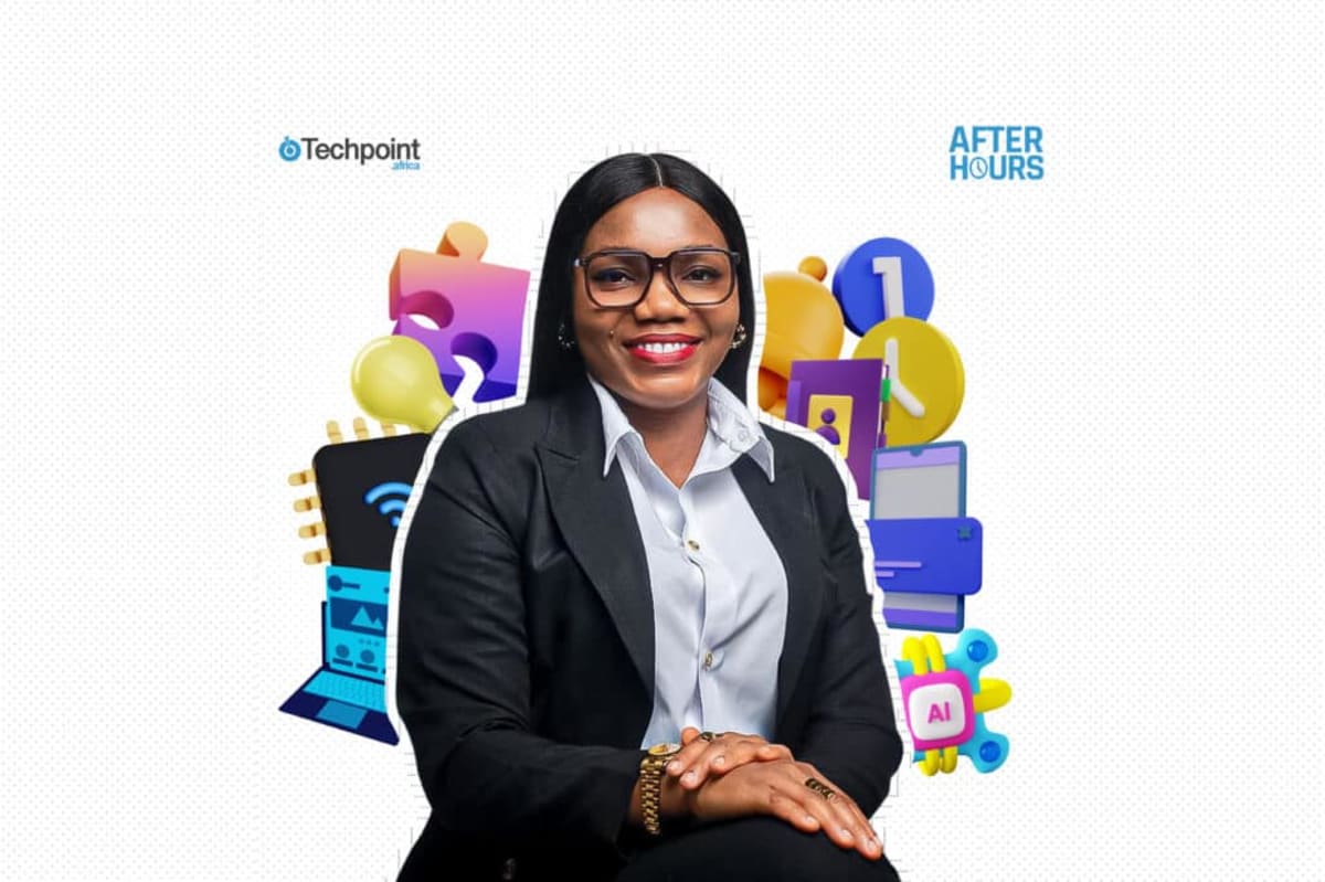 Professional Nigerian woman Thessy Nwaubani working at logistics company office desk