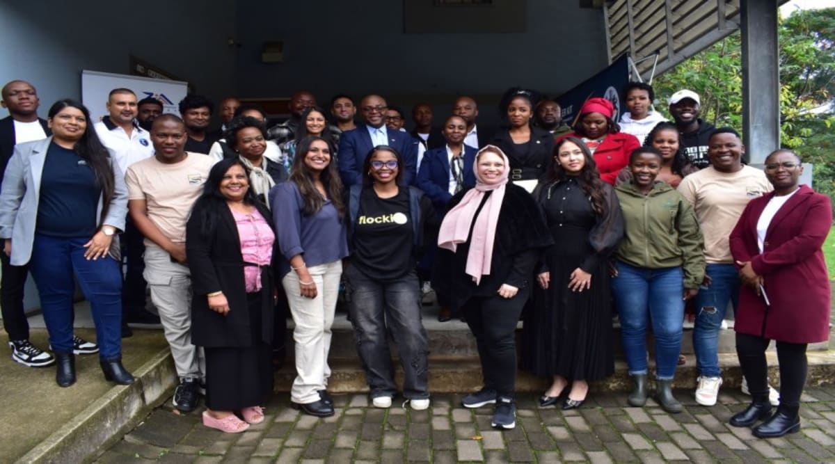 Entrepreneurs presenting technology innovations at Innovate Durban Living Lab exhibition in South Africa