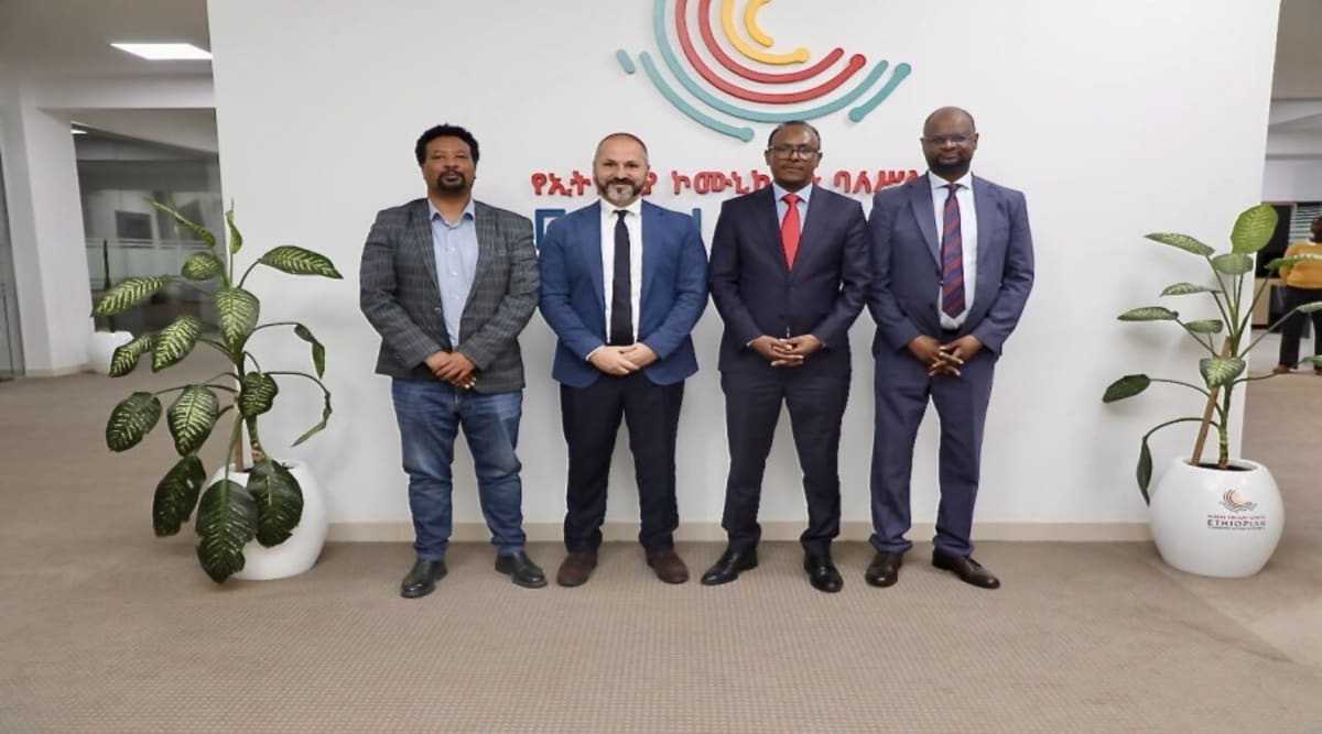 Ethiopian and Apple officials shake hands during technology partnership discussions in Addis Ababa