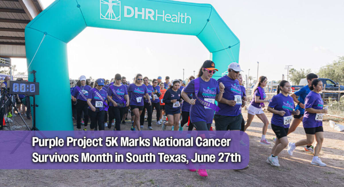 Runners and walkers gathered at Purple Project 5K charity race supporting cancer patients in South Texas