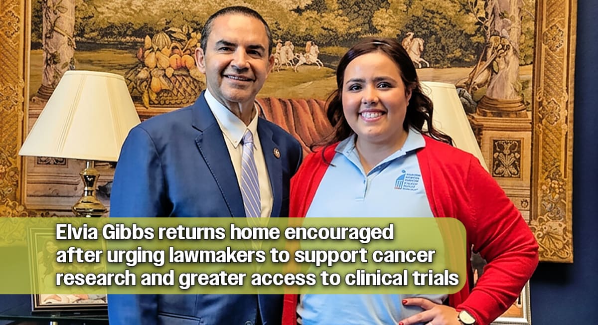 Elvia Gibbs meets with U.S. Representative Henry Cuellar in Washington D.C. office