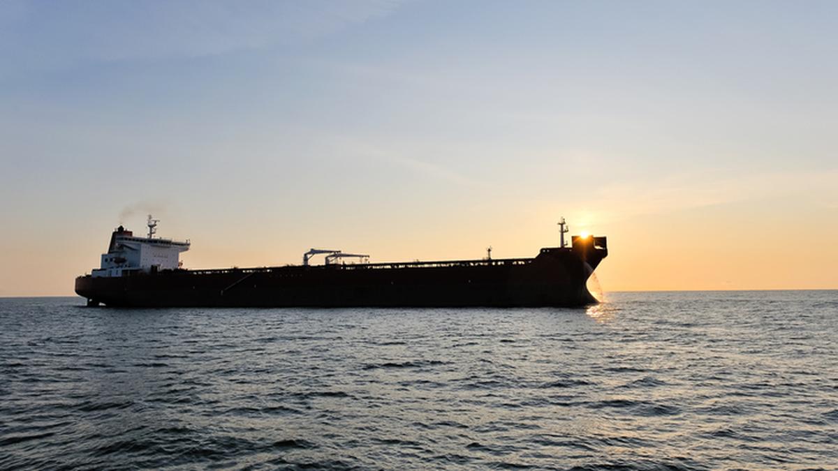 Indian Coast Guard rescue vessel sailing through Bay of Bengal waters during search operation