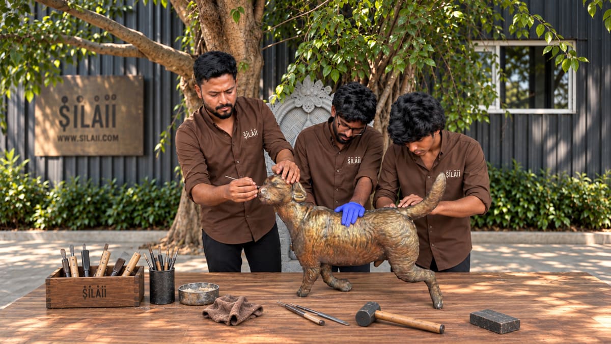 Chennai's Golden Dog Sculpture Inspires Citywide Search