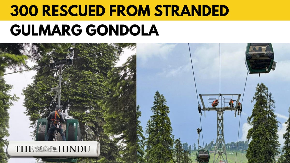 300 Tourists Rescued from Gulmarg Cable Cars
