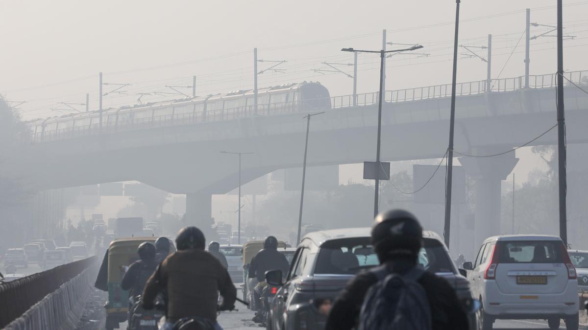 Delhi skyline with clear blue sky showing improved air quality conditions