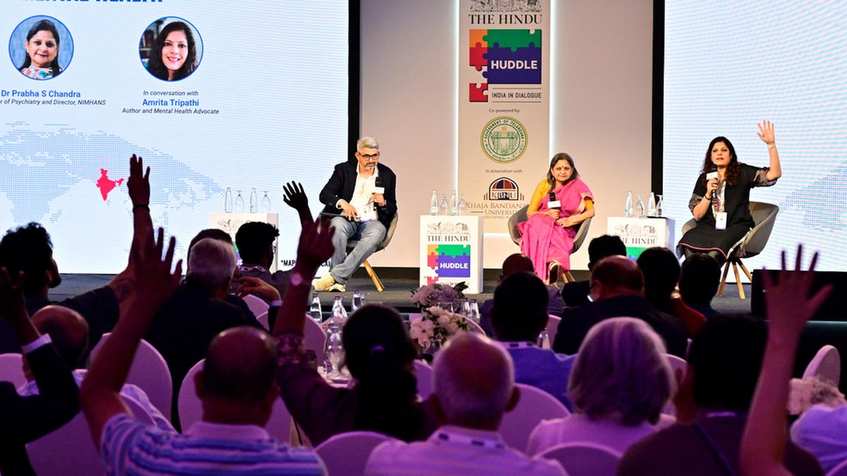 ** Mental health experts Dr. Amit Malik and Dr. Prabha Chandra speaking at The Hindu Huddle conference