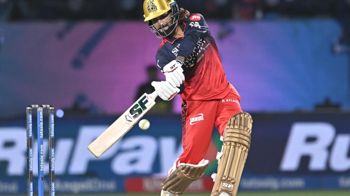 RCB captain Rajat Patidar celebrating after hitting explosive runs during IPL 2026 playoff match