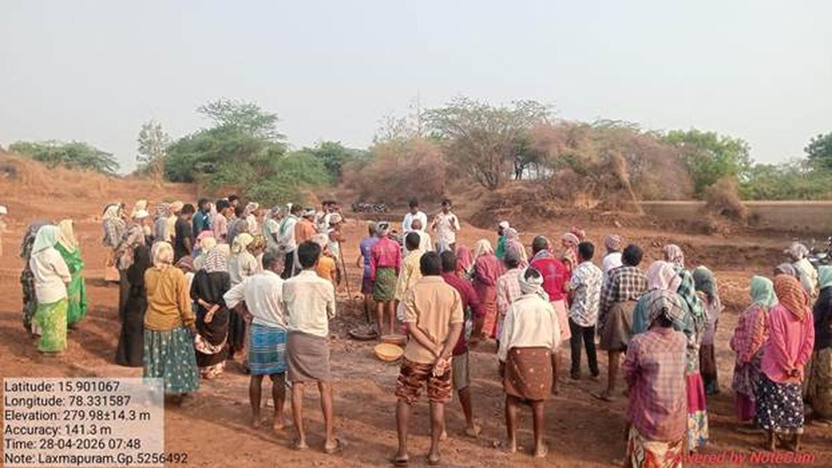Restored irrigation tank in Nandyal district India collecting monsoon rainwater for community use